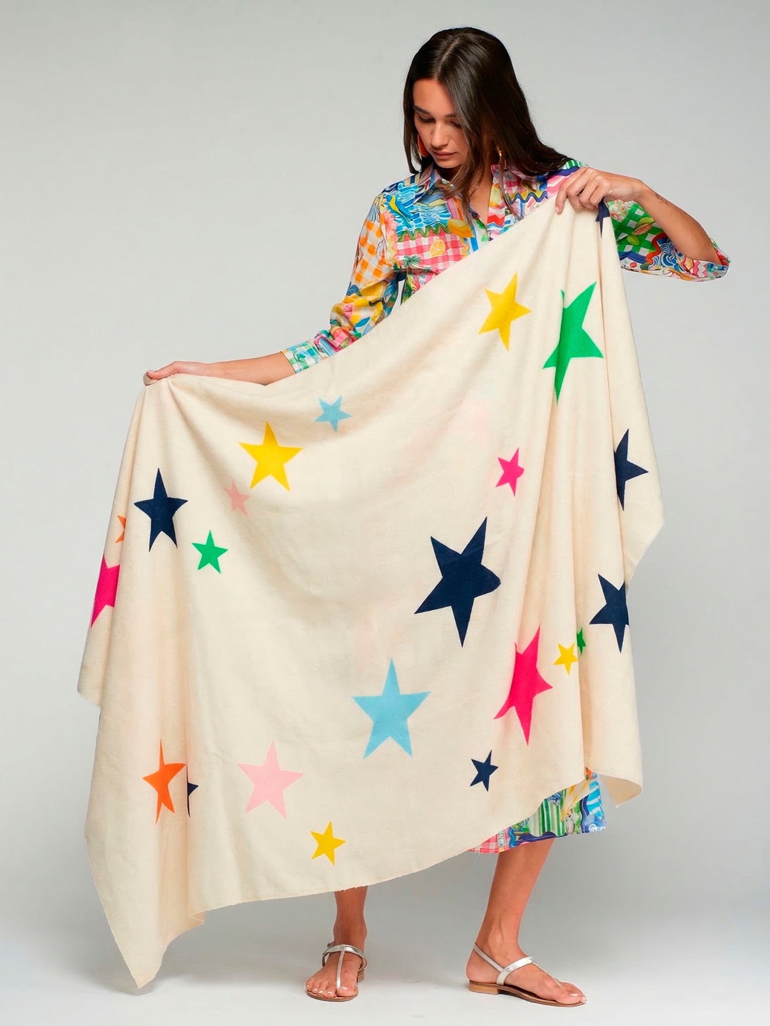 FULAR CRUDO ESTRELLAS MULTICOLOR