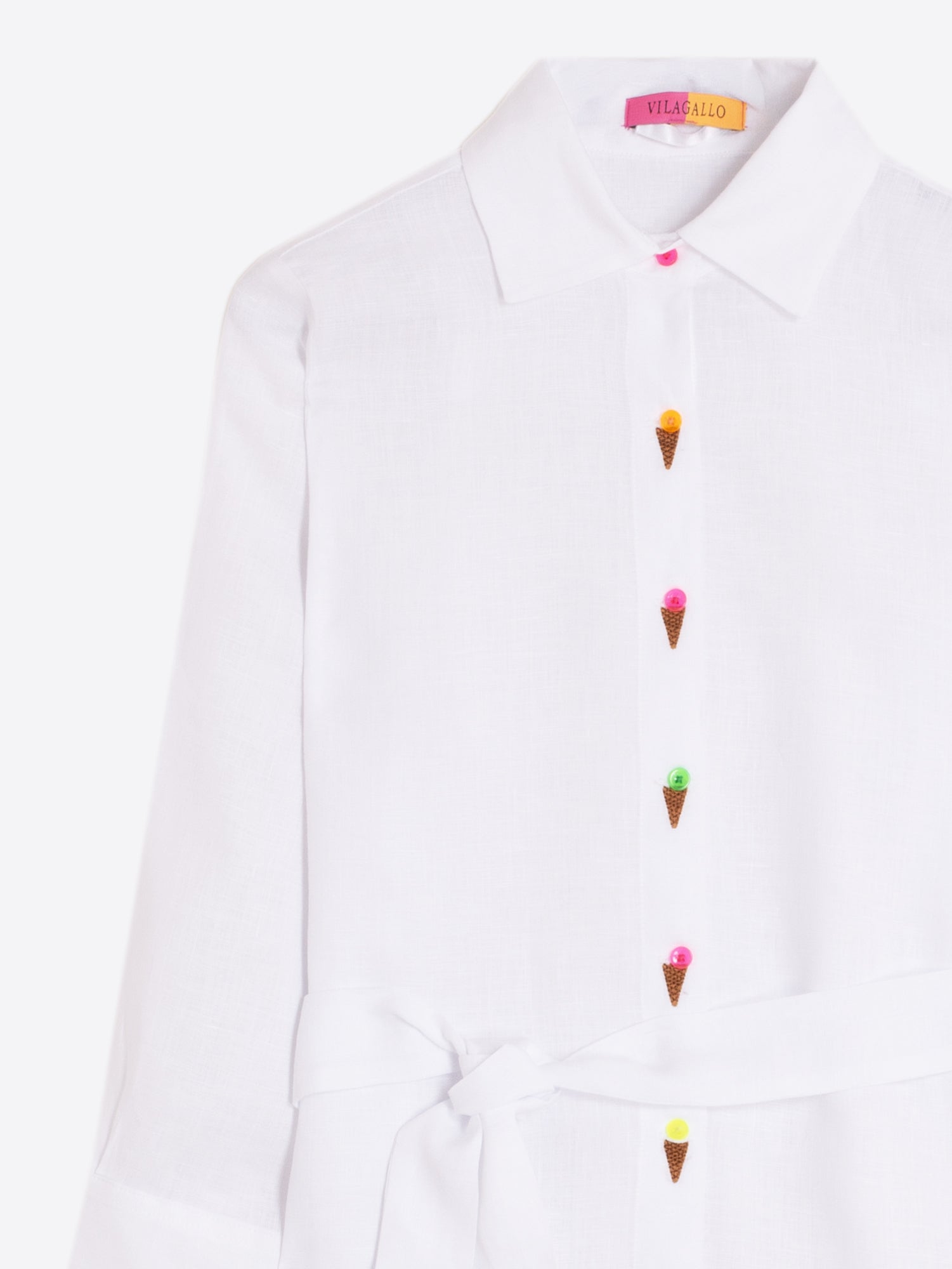 VESTIDO CAMISERO BLANCO HELADOS