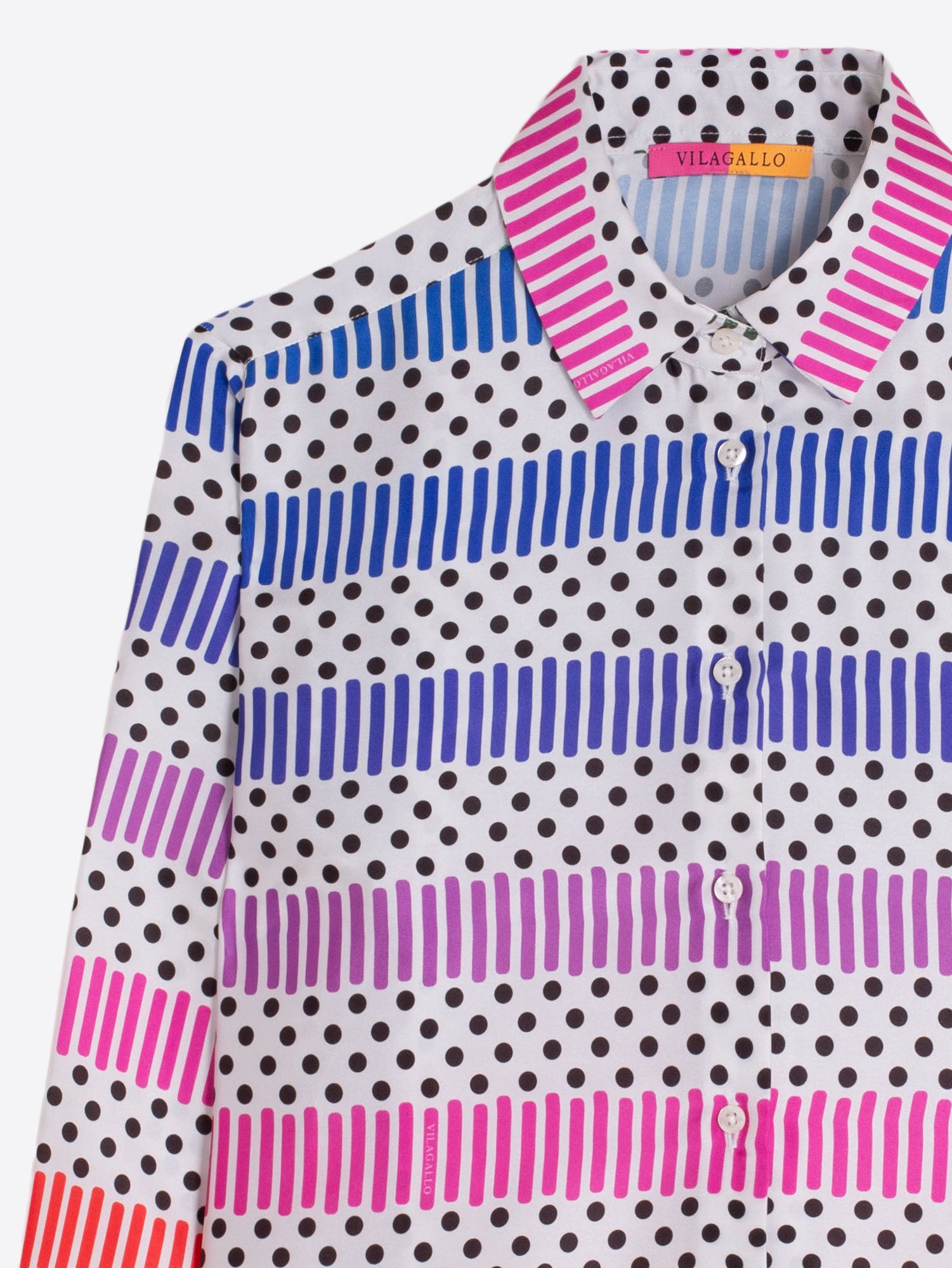 CAMISA ESTAMPADO RAYAS Y LUNARES MULTICOLOR