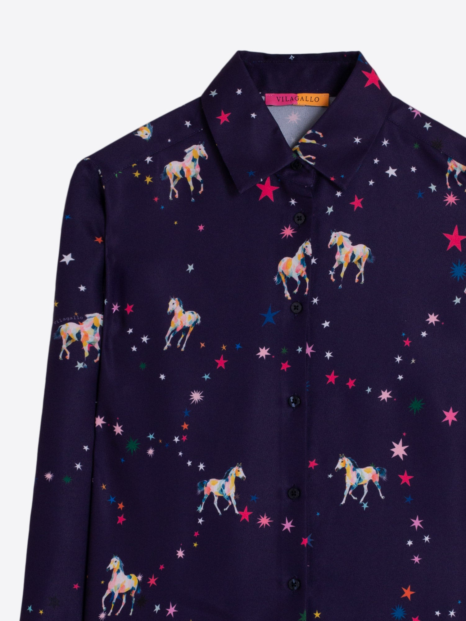 CAMISA AZUL MARINO ESTAMPADO CABALLOS Y ESTRELLAS