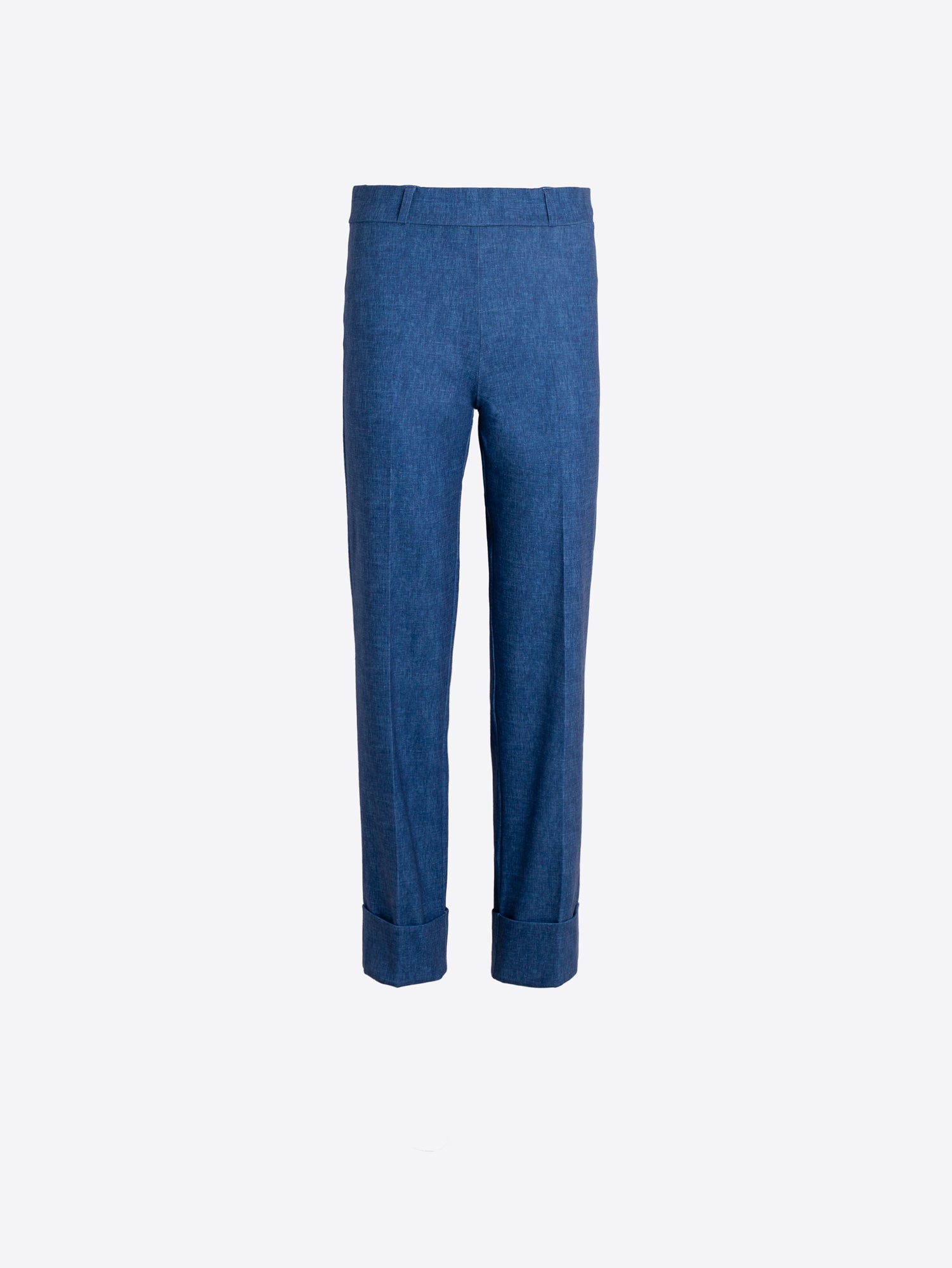 PANTALÓN AZUL DE LINO VUELTA