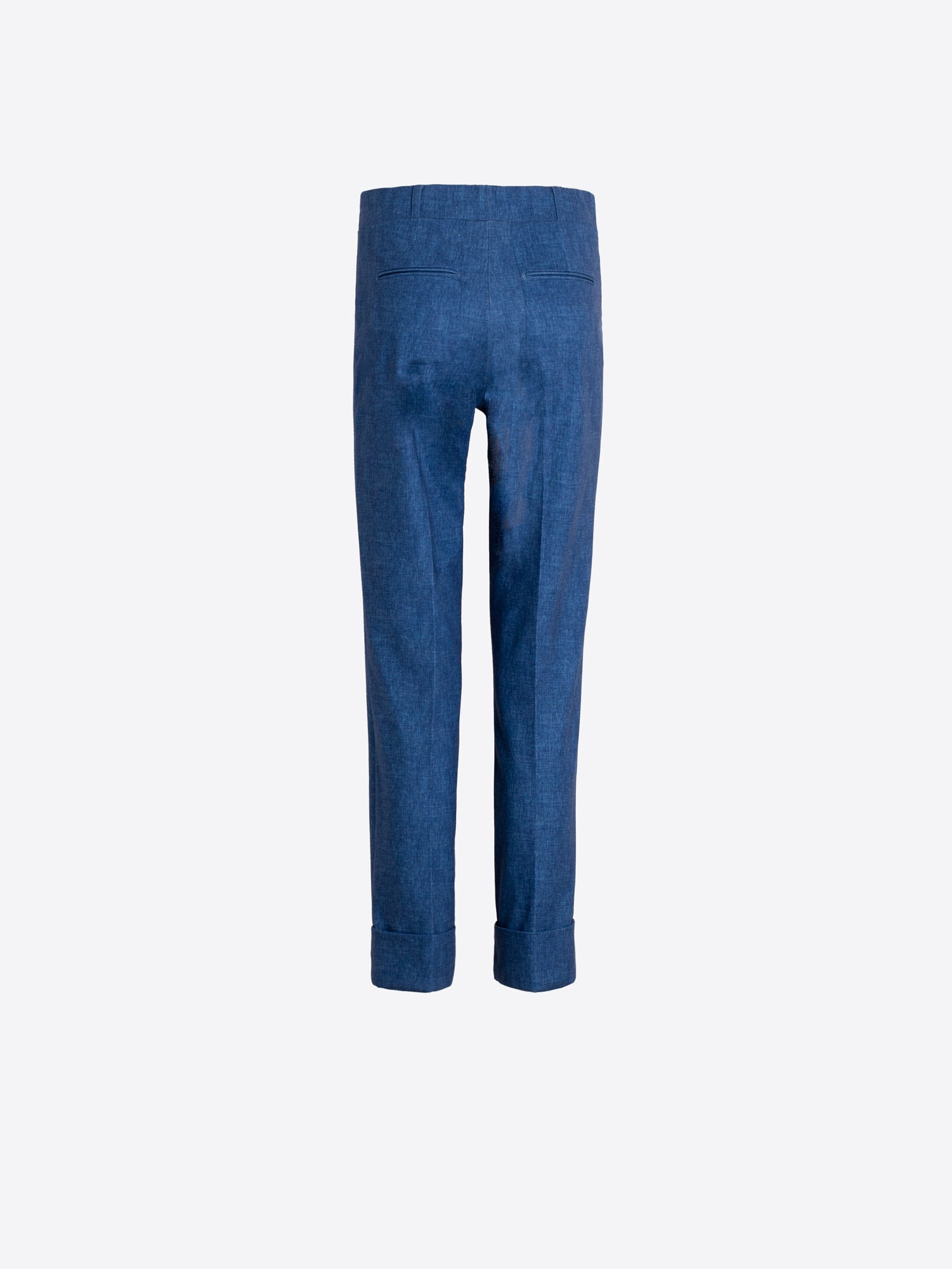 PANTALÓN AZUL DE LINO VUELTA