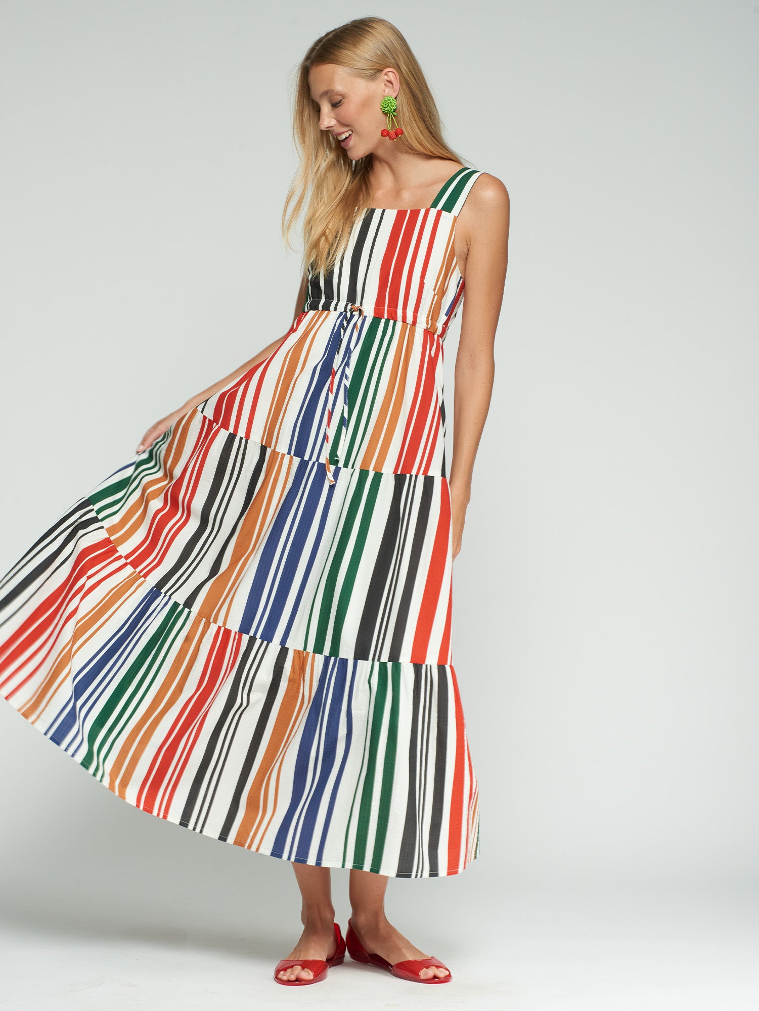 VESTIDO TIRANTES RAYAS MULTICOLOR