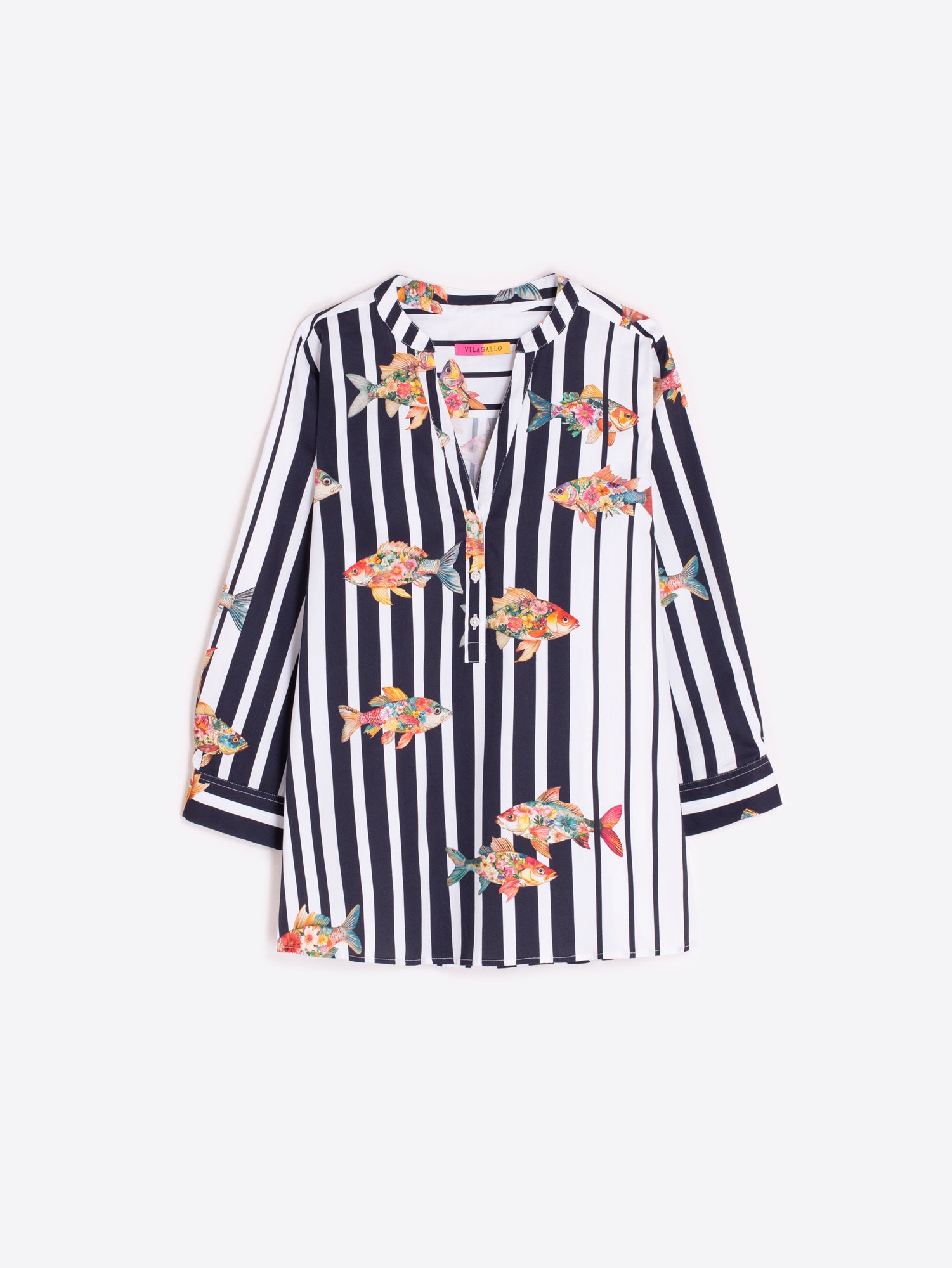 CAMISA MARINO RAYAS PECES