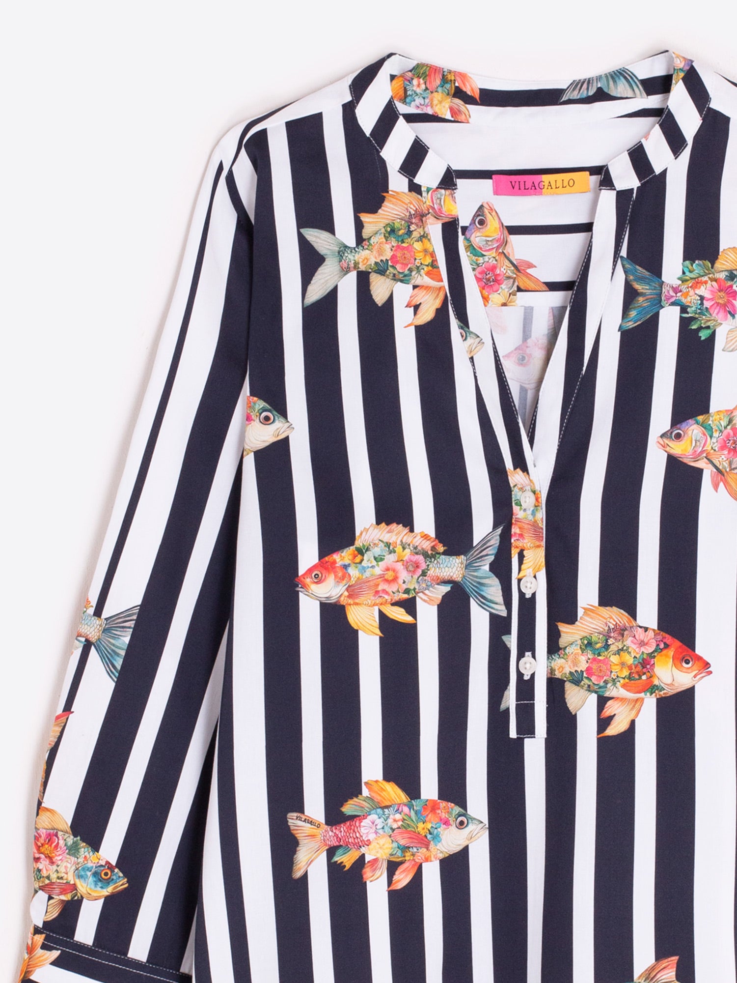 CAMISA MARINO RAYAS PECES
