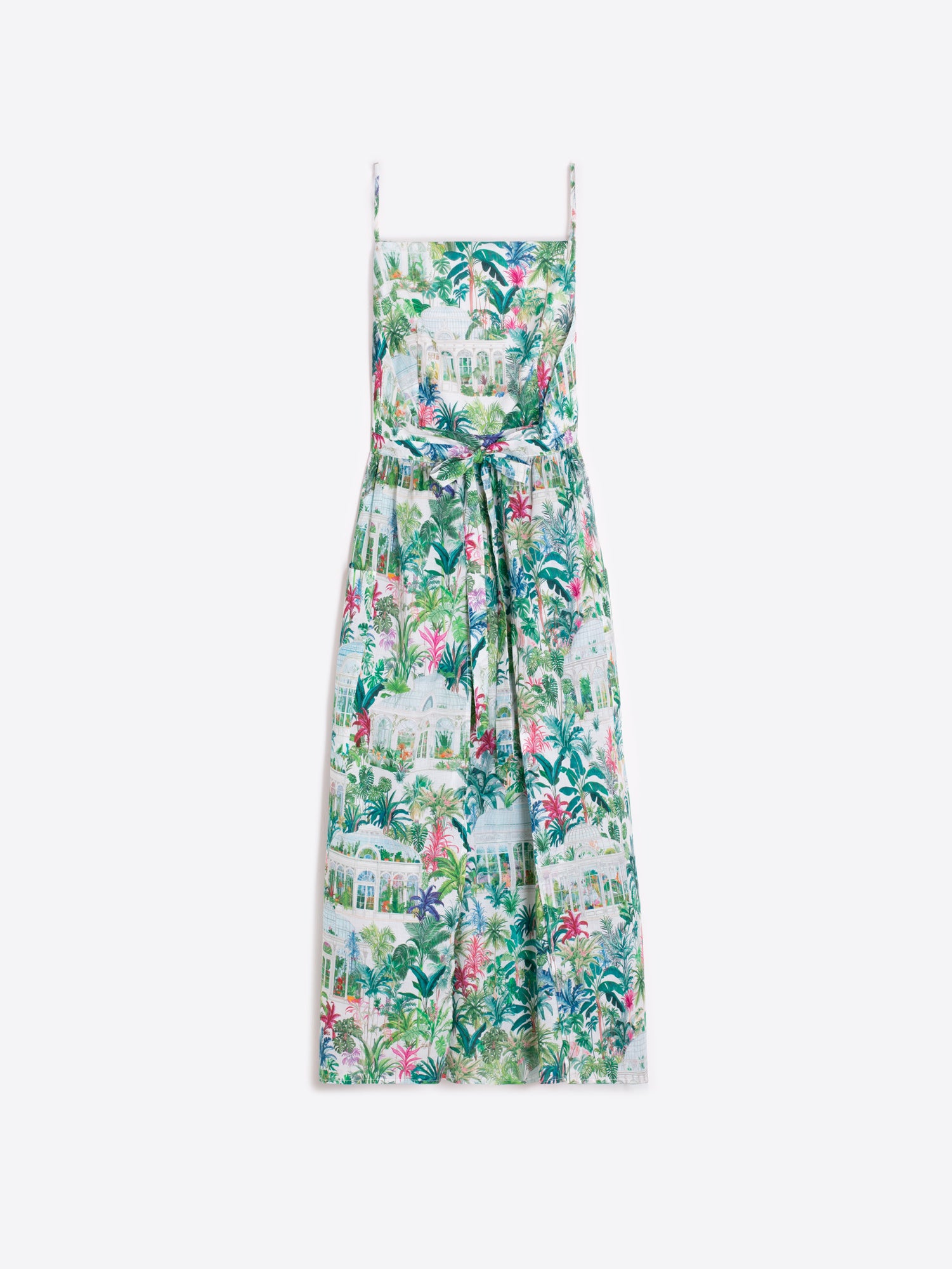 VESTIDO LARGO ESTAMPADO JARDÍN TROPICAL