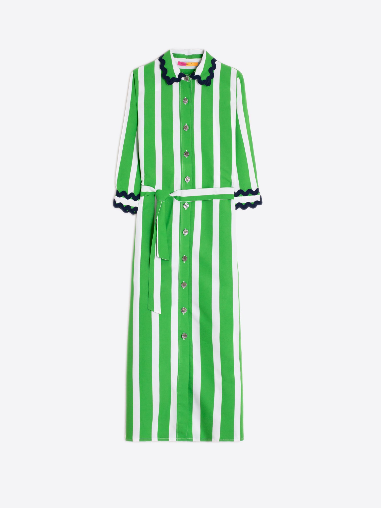 VESTIDO CAMISERO RAYAS VERDE