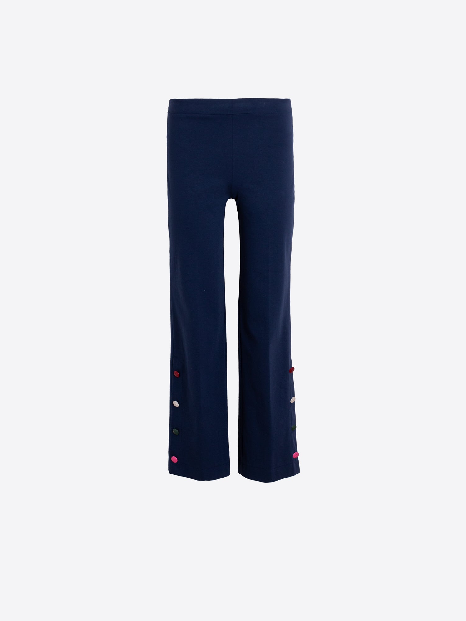 PANTALÓN MARINO DE PUNTO BOTONES MULTICOLOR