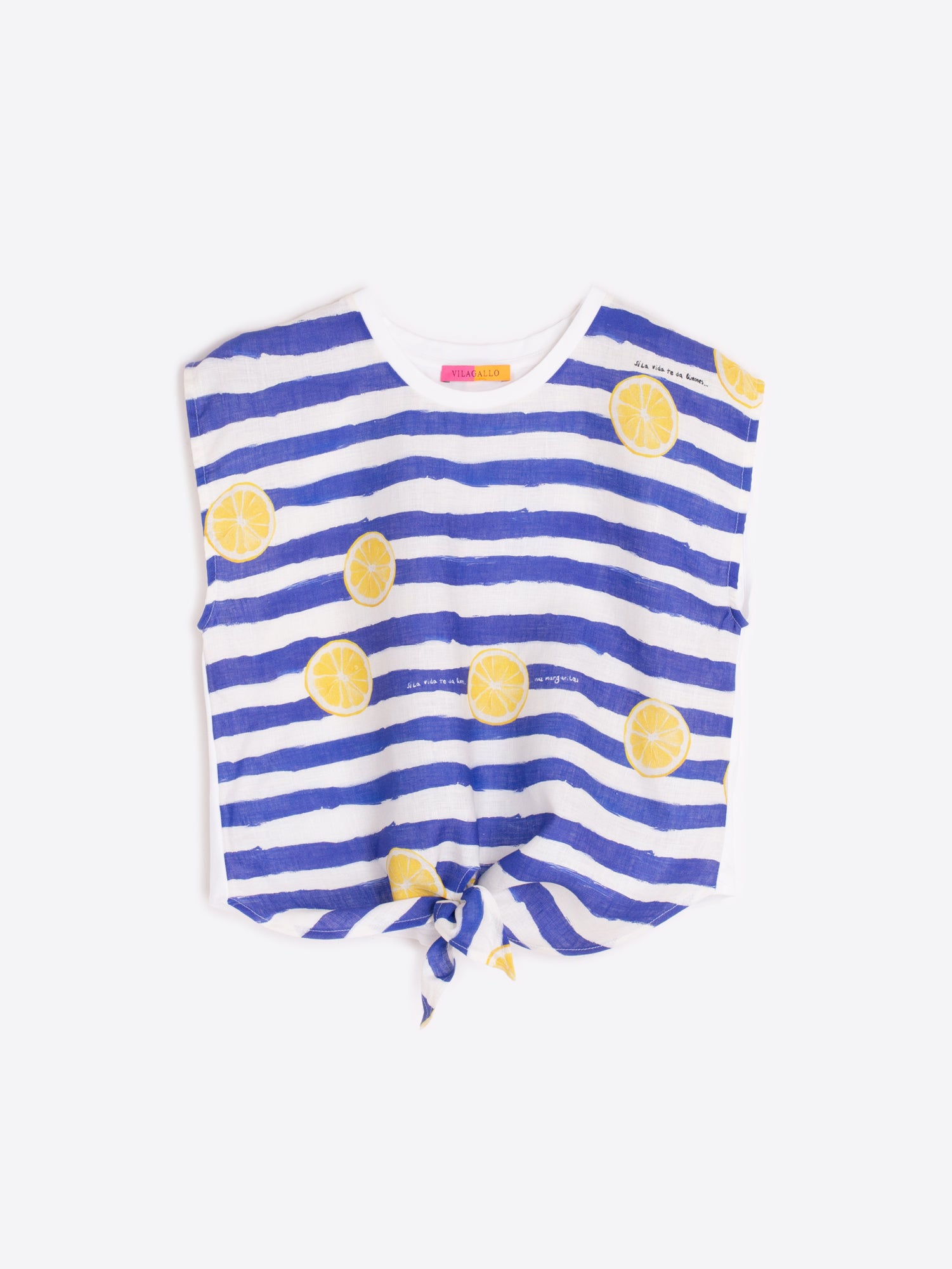 CAMISETA RAYAS LIMONES NUDO