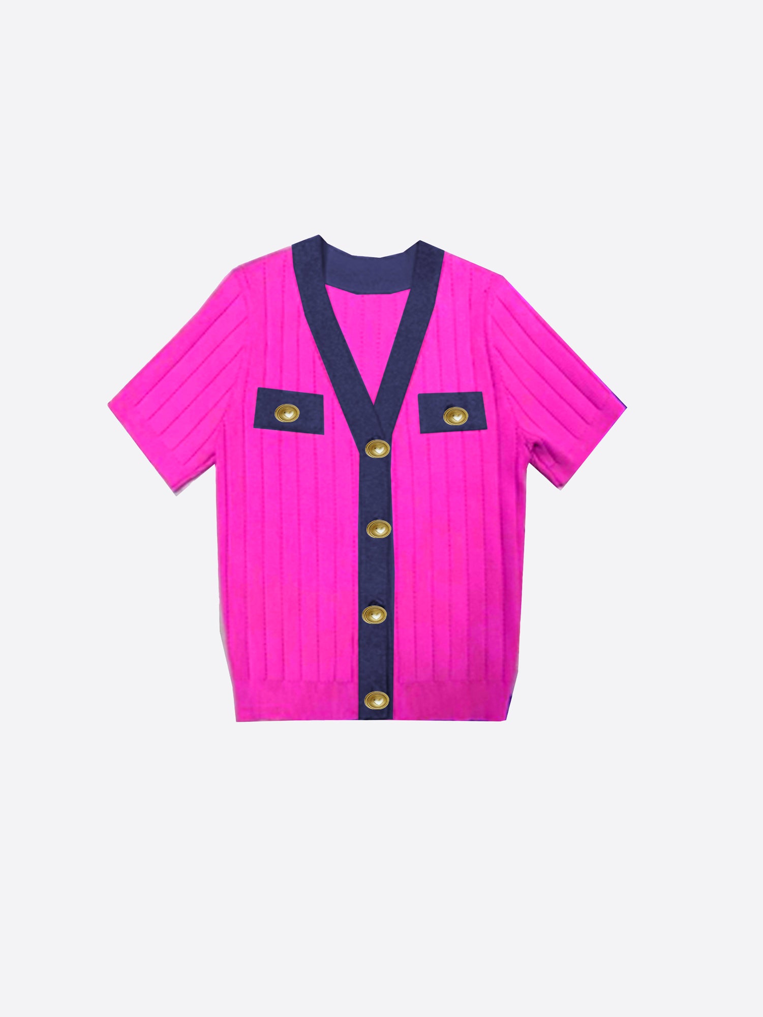 KNITWEAR CARDIGAN M/CORTA ROSA MARINO