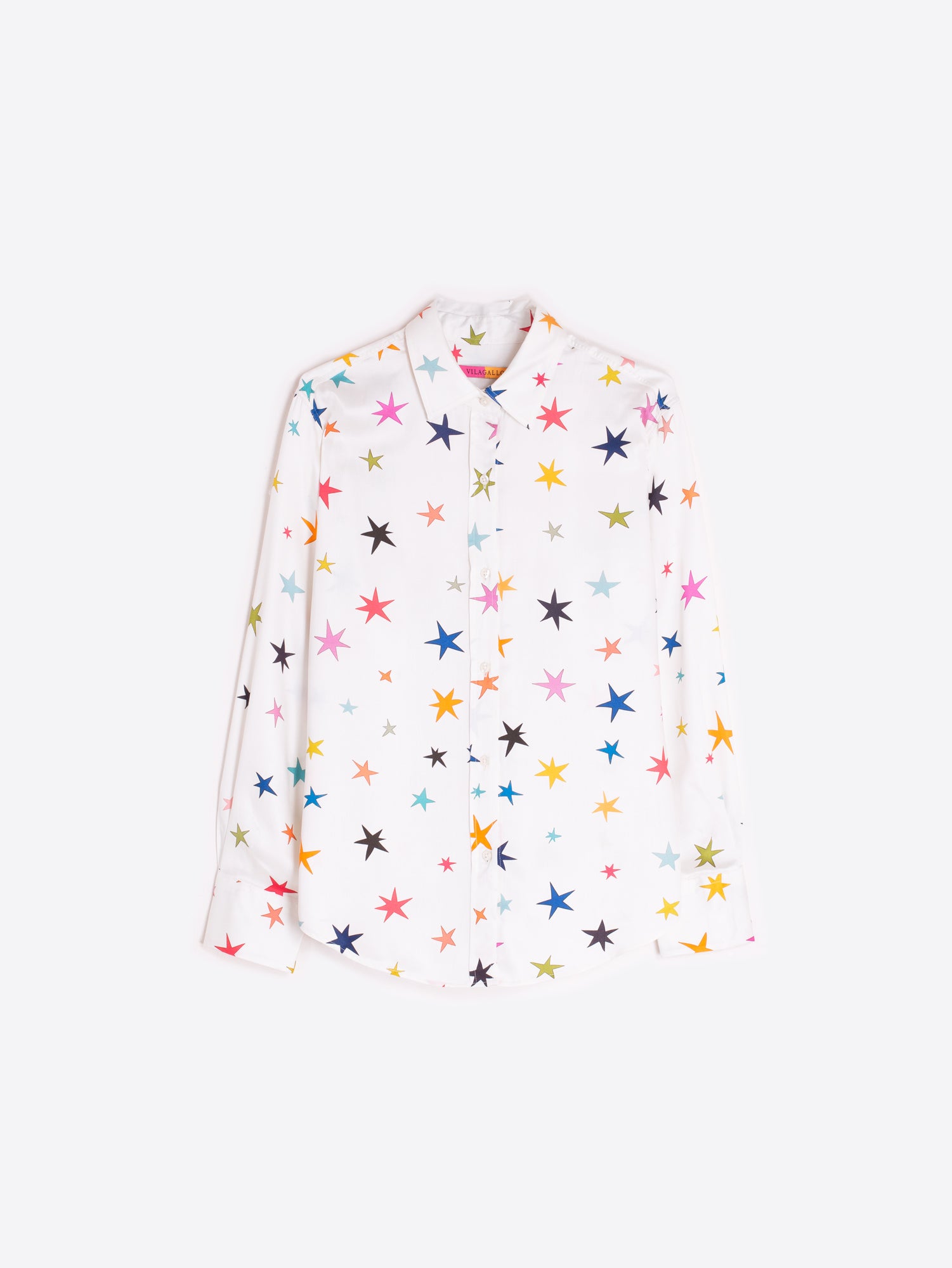 CAMISA BLANCA ESTAMPADO ESTRELLAS MULTICOLOR