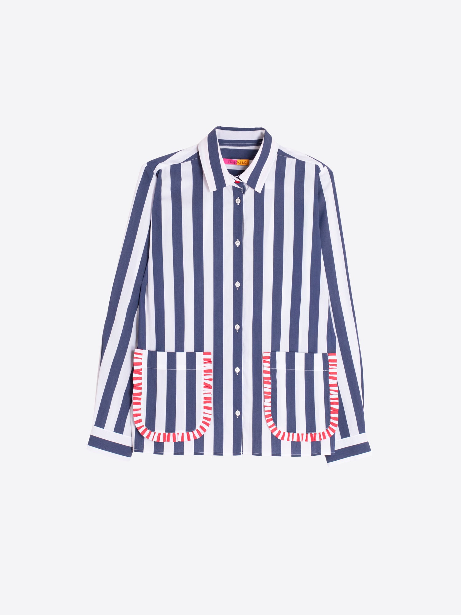 CAMISA RAYAS MARINO BOLSILLOS CONTRASTE