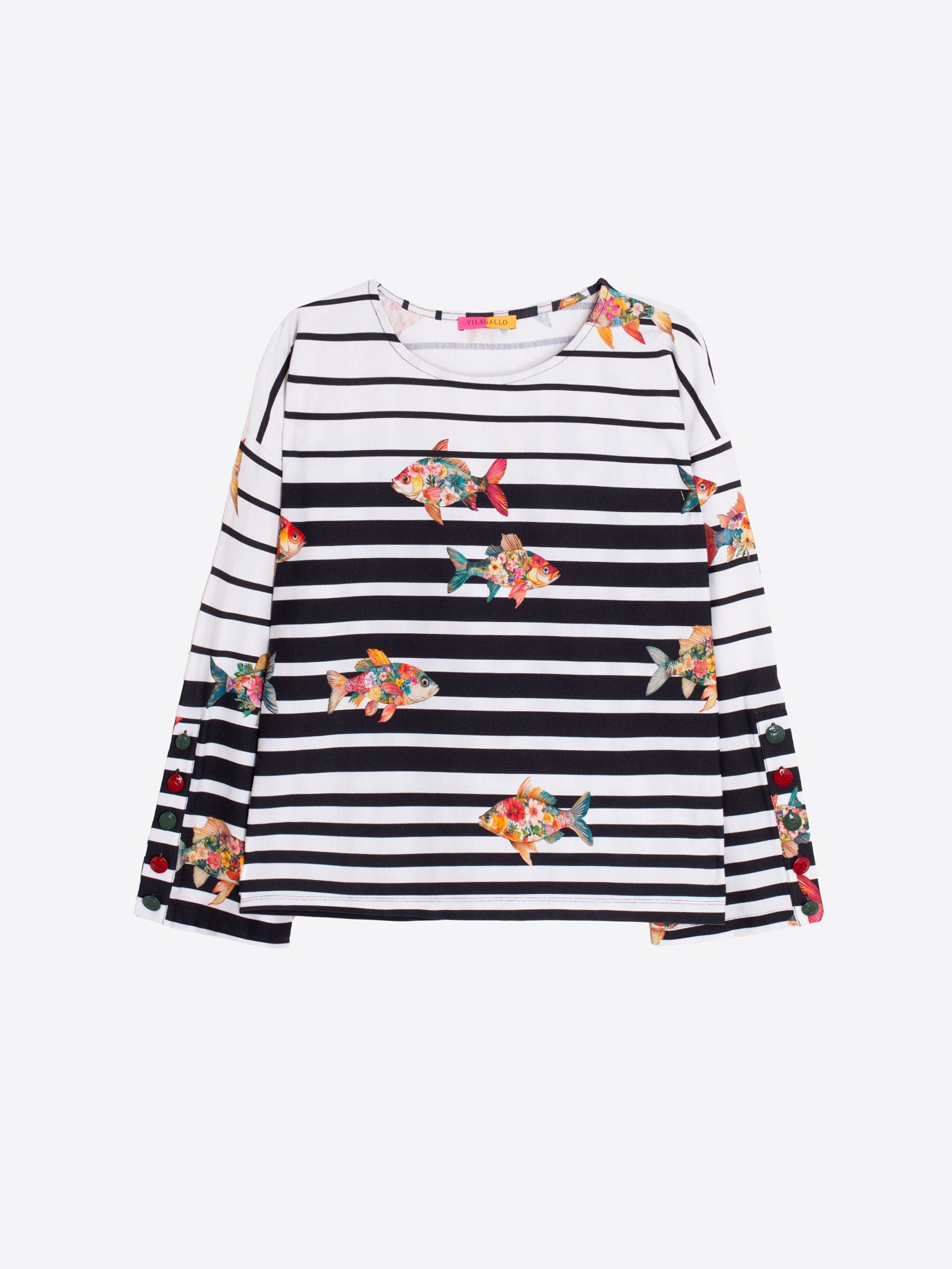 CAMISETA RAYAS PECES MANGA LARGA