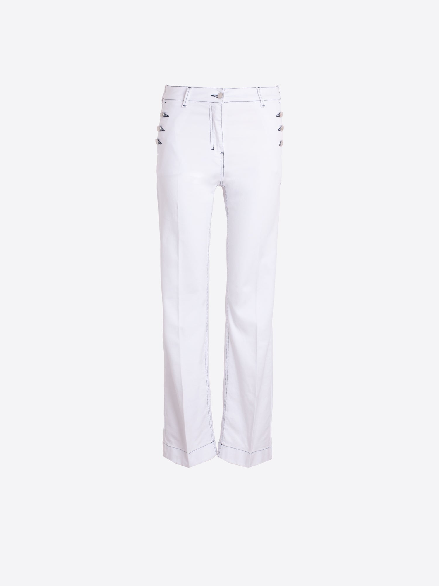 PANTALÓN BLANCO STRAIGHT BOTONES LATERALES