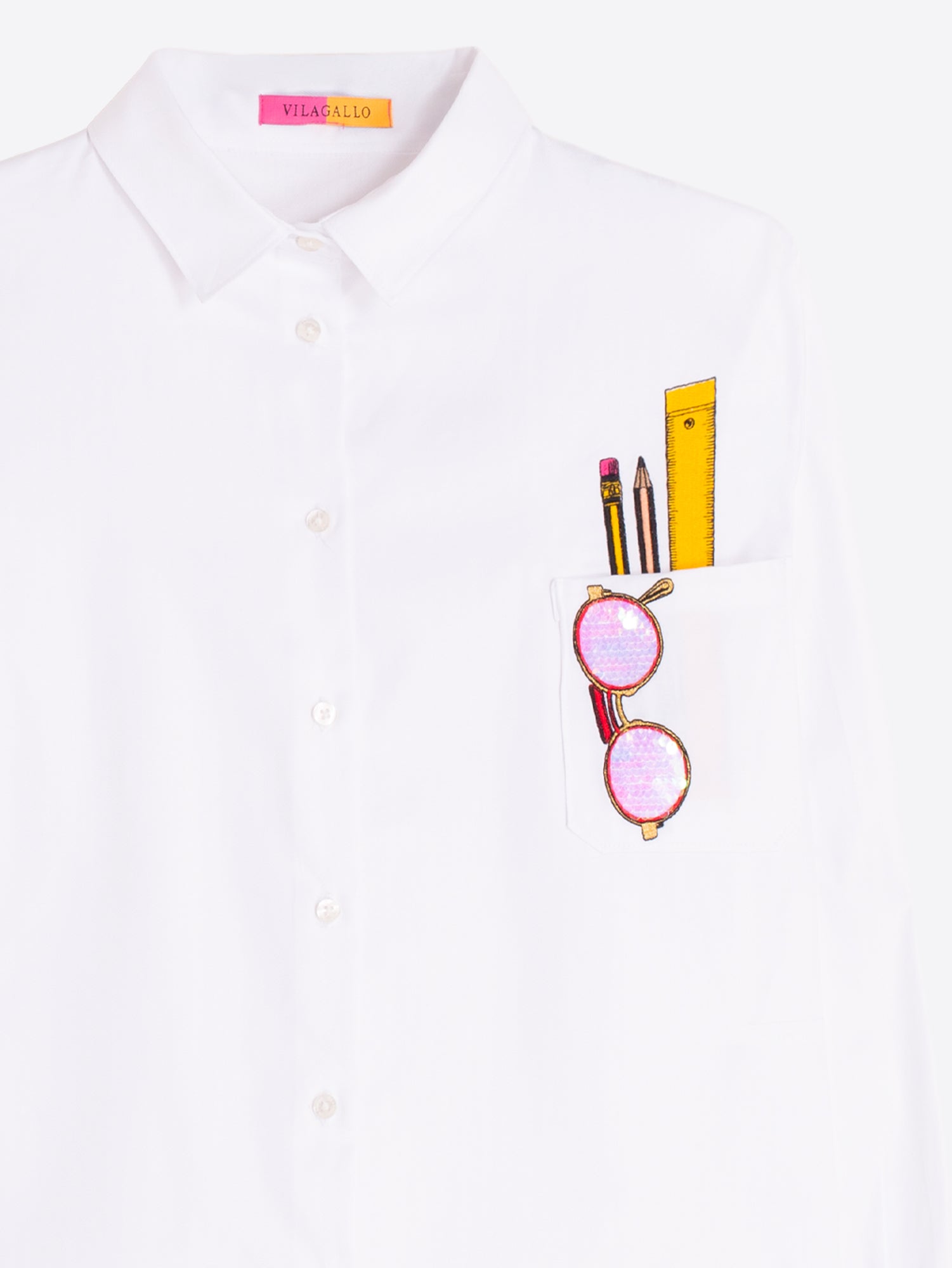CAMISA BLANCA BOLSILLO ILUSTRADO