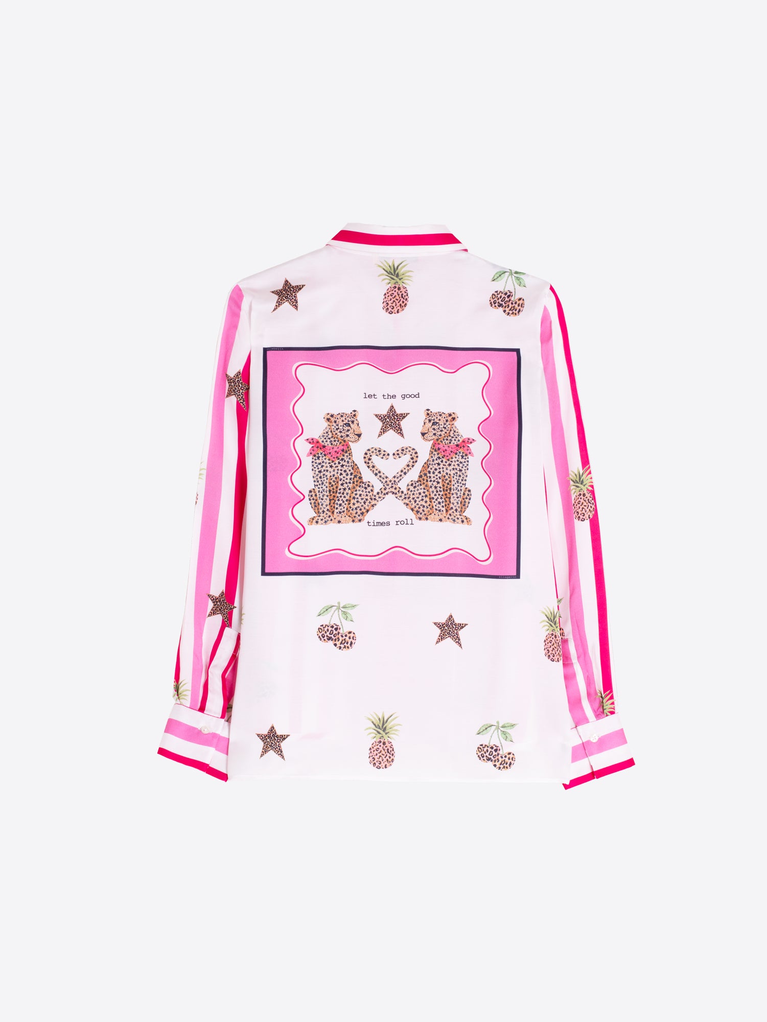 CAMISA RAYAS ROSA PIÑA LEOPARDO