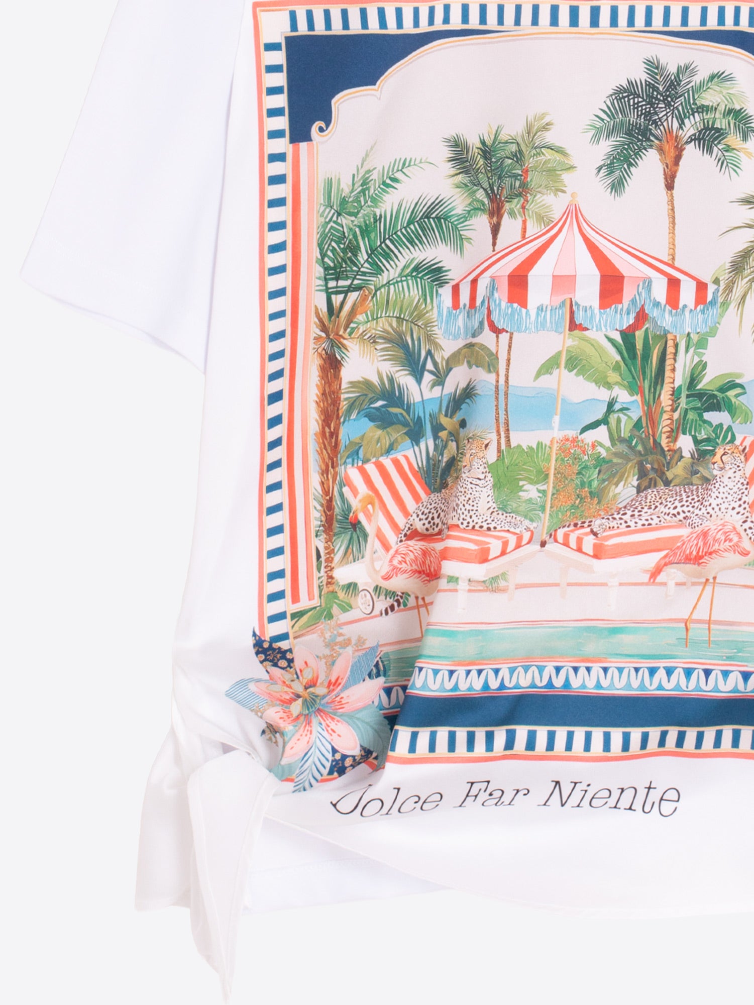 CAMISETA ESTAMPADO DOLCE FAR NIENTE LAZO LATERAL
