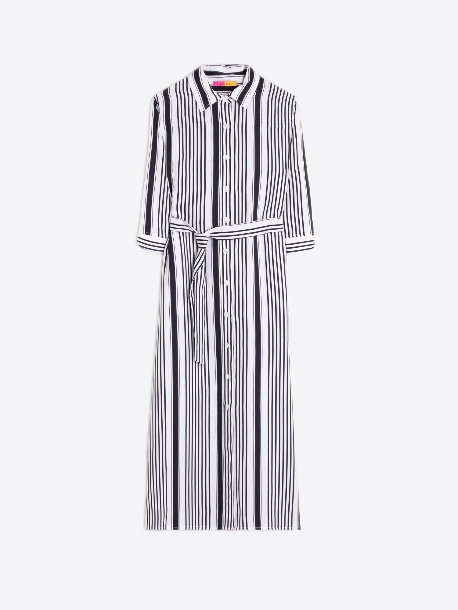 VESTIDO CAMISERO RAYAS MARINO