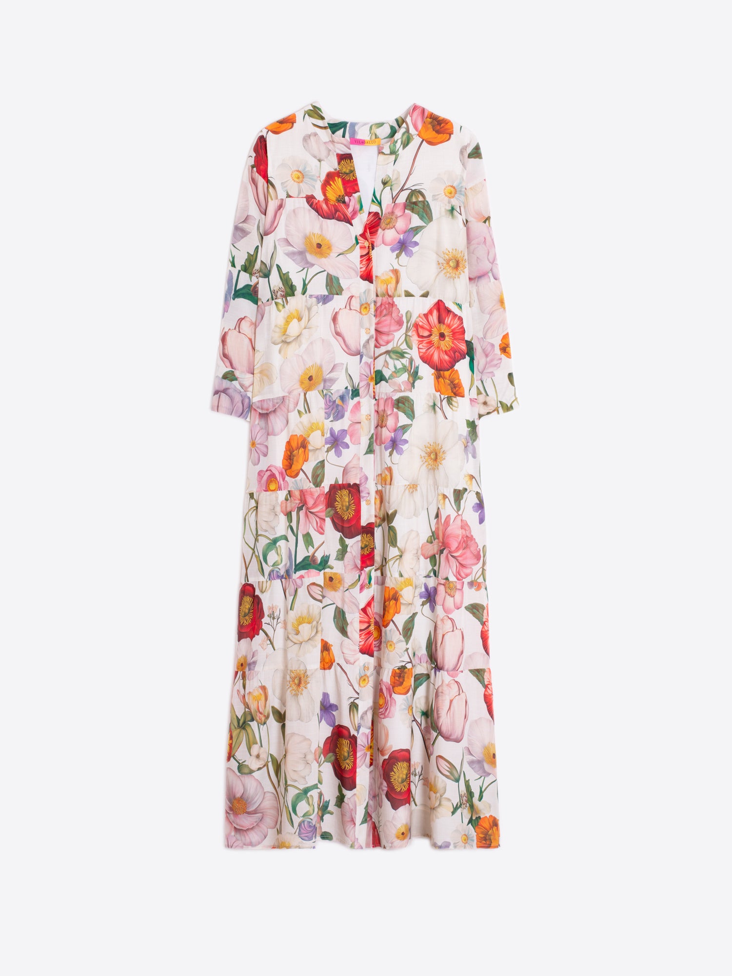 VESTIDO LARGO ESTAMPADO FLORES