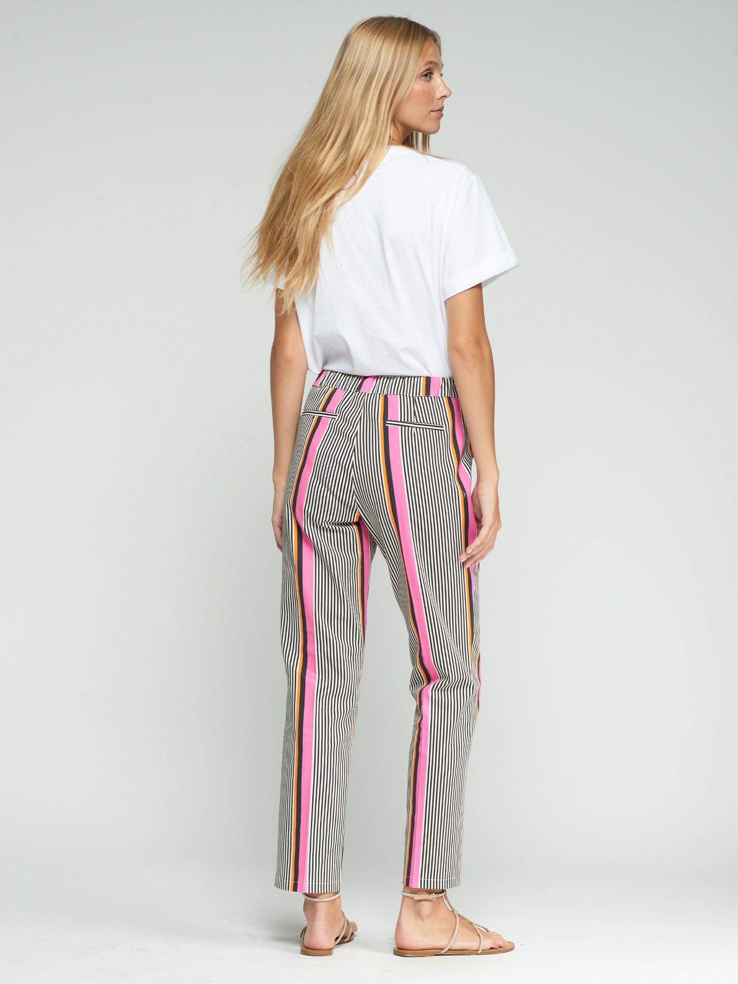 PANTALON TIFFANY RAYAS ROSA NARANJA