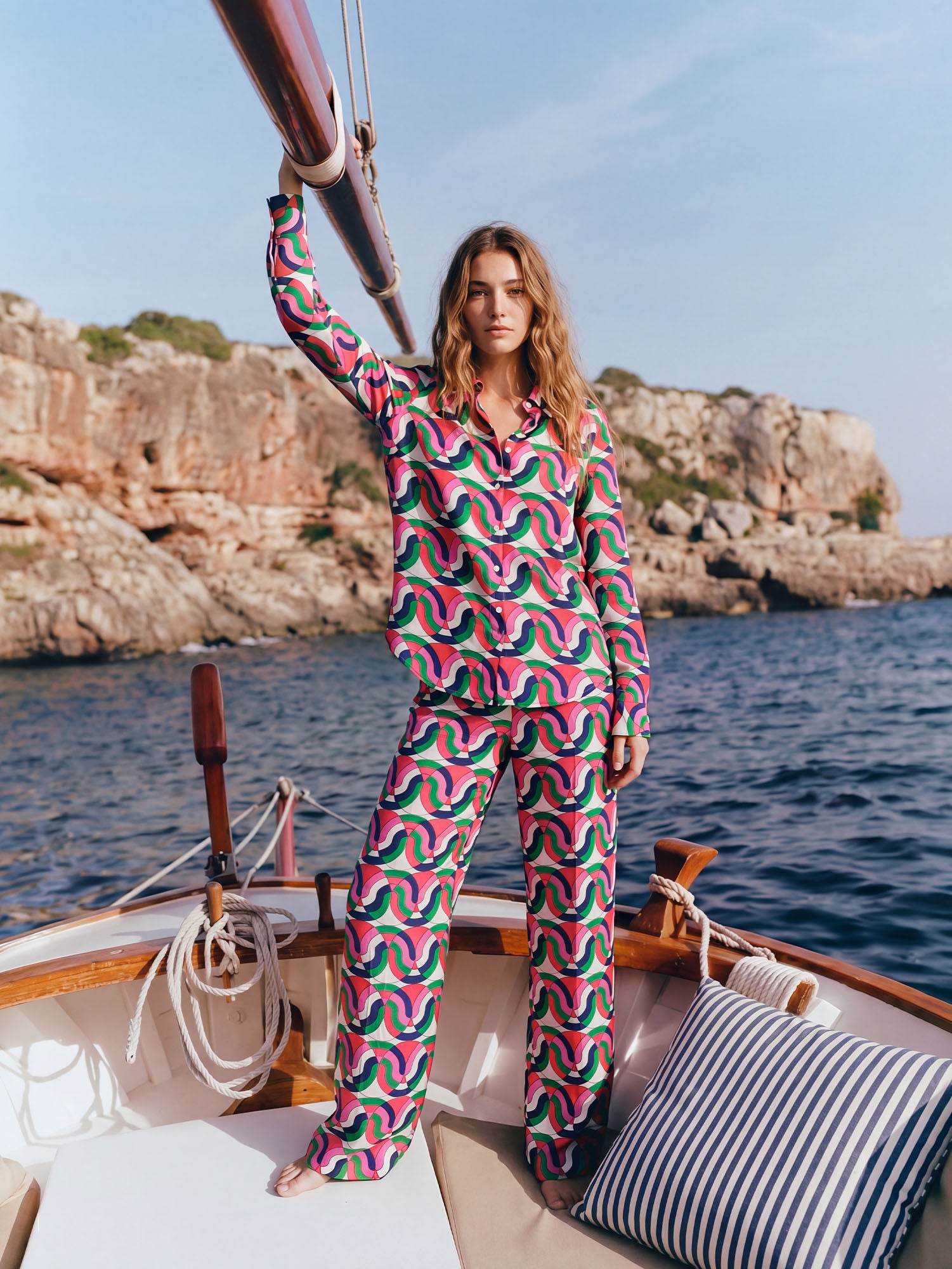 PANTALÓN GEOMÉTRICO ESPIRAL MULTICOLOR
