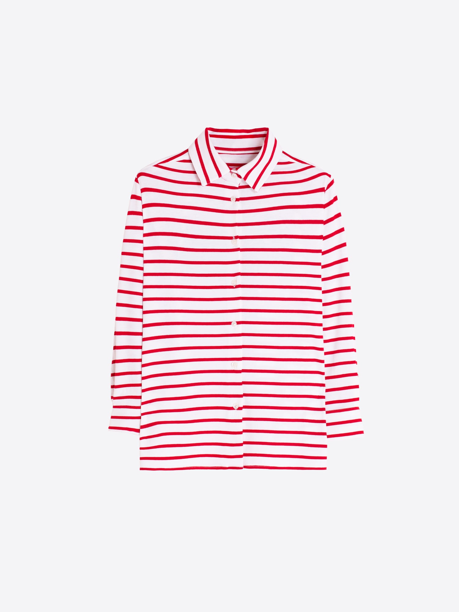 RED STRIPED SHIRT EMBROIDERED DOLCE FAR NIENTE