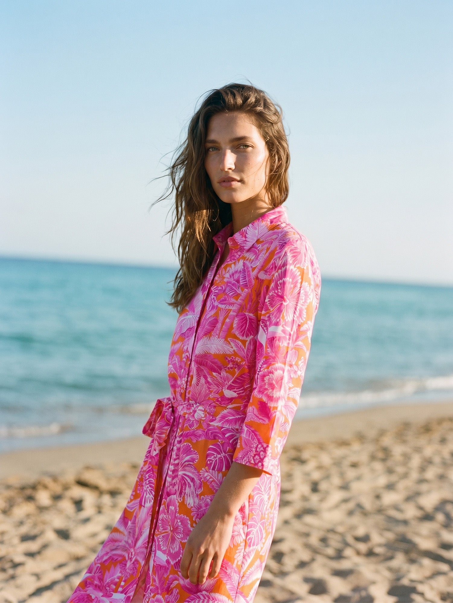 VESTIDO DOVER SELVA ROSA NARANJA
