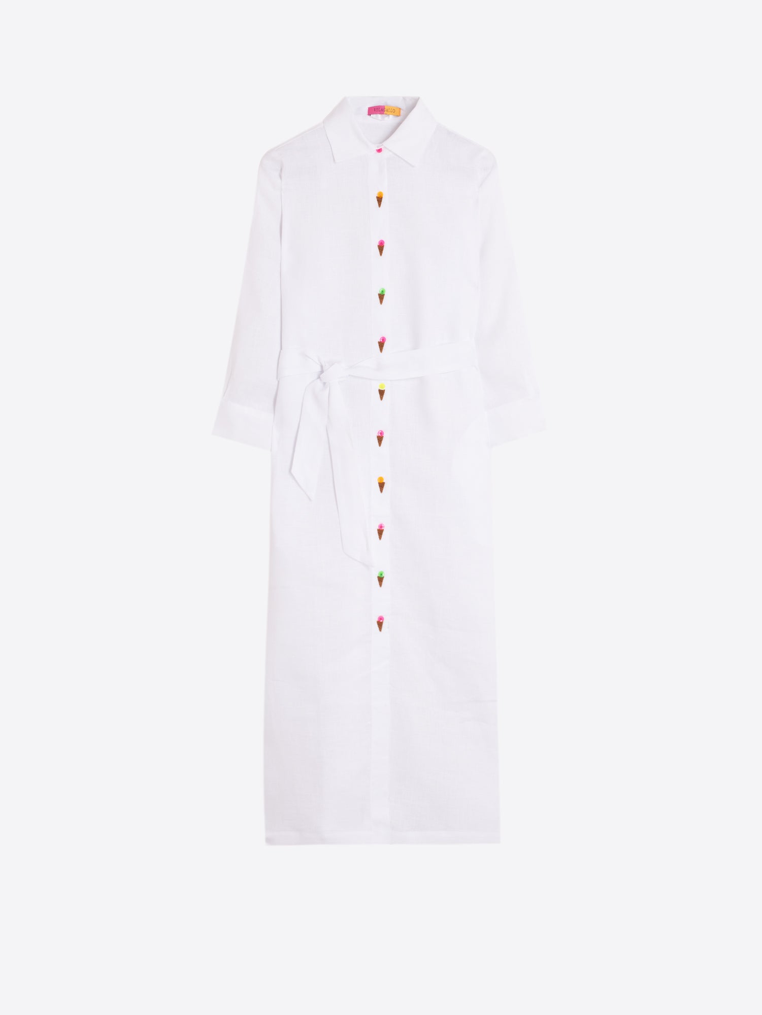 VESTIDO CAMISERO BLANCO HELADOS