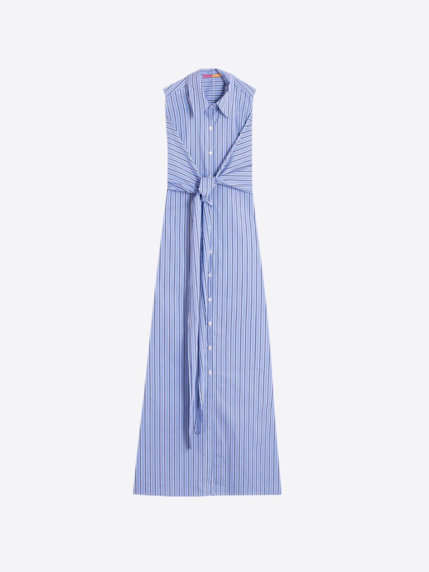 VESTIDO MIDI SIN MANGAS RAYAS AZUL