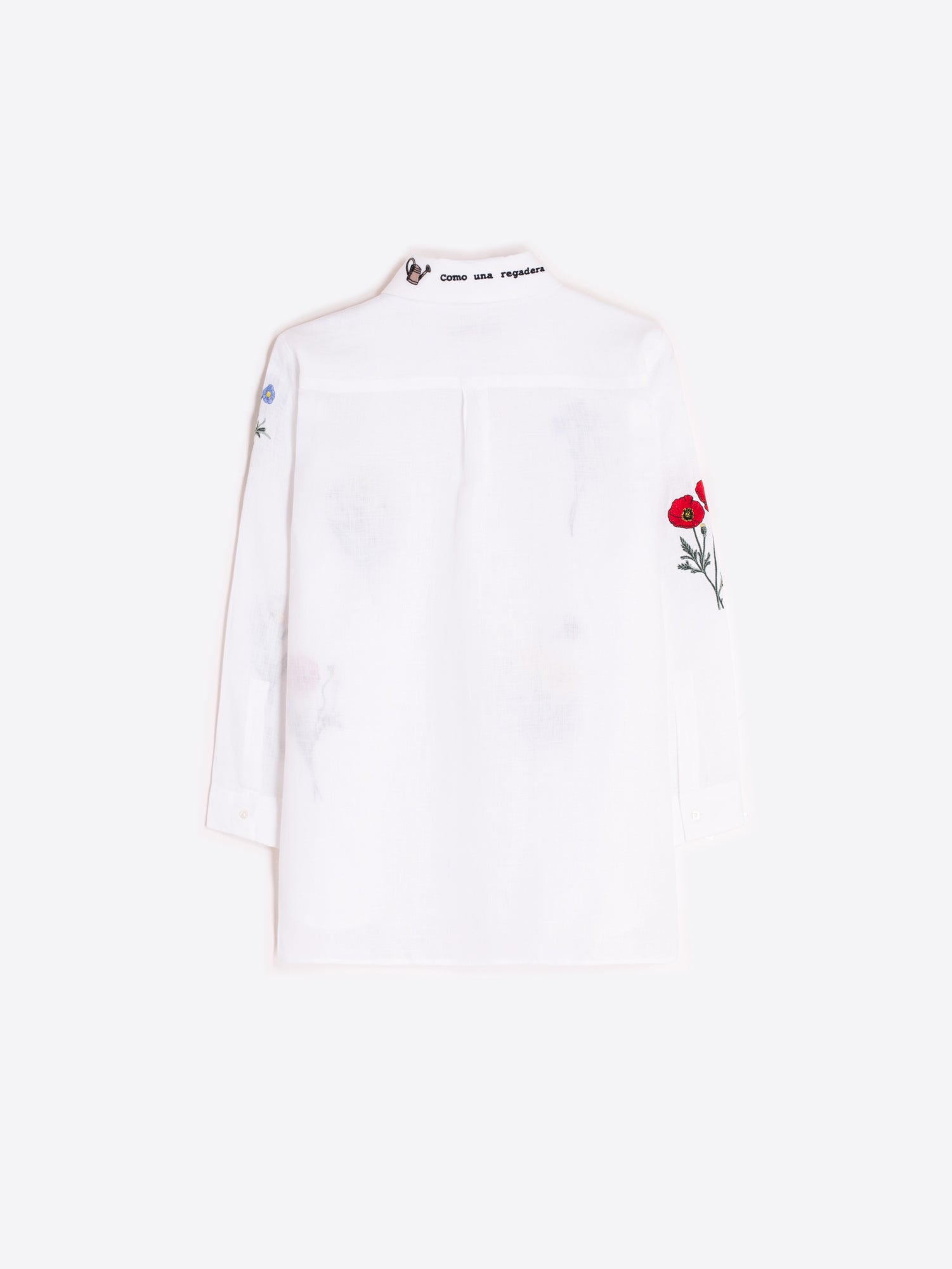 CAMISA BLANCA FLORES BORDADAS