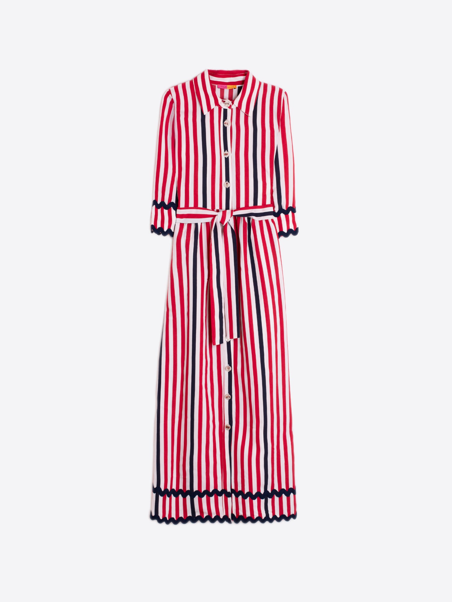 VESTIDO RAYAS ROJO MARINO LAZO