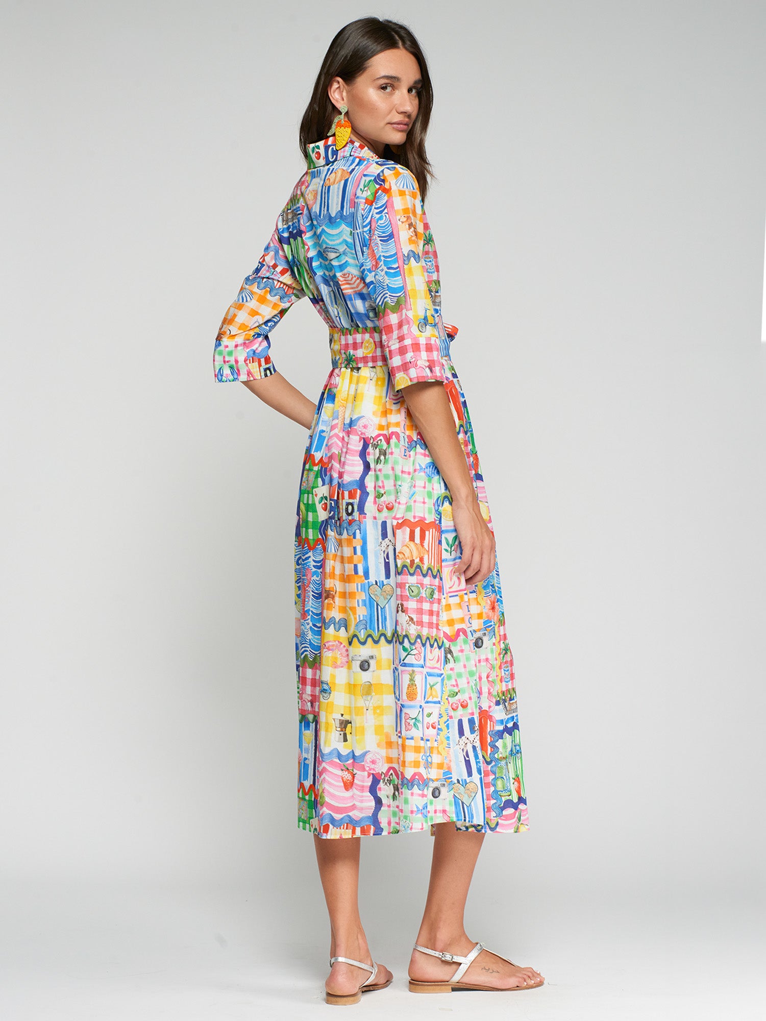 VESTIDO ESTAMPADO MULTICOLOR LAZADA