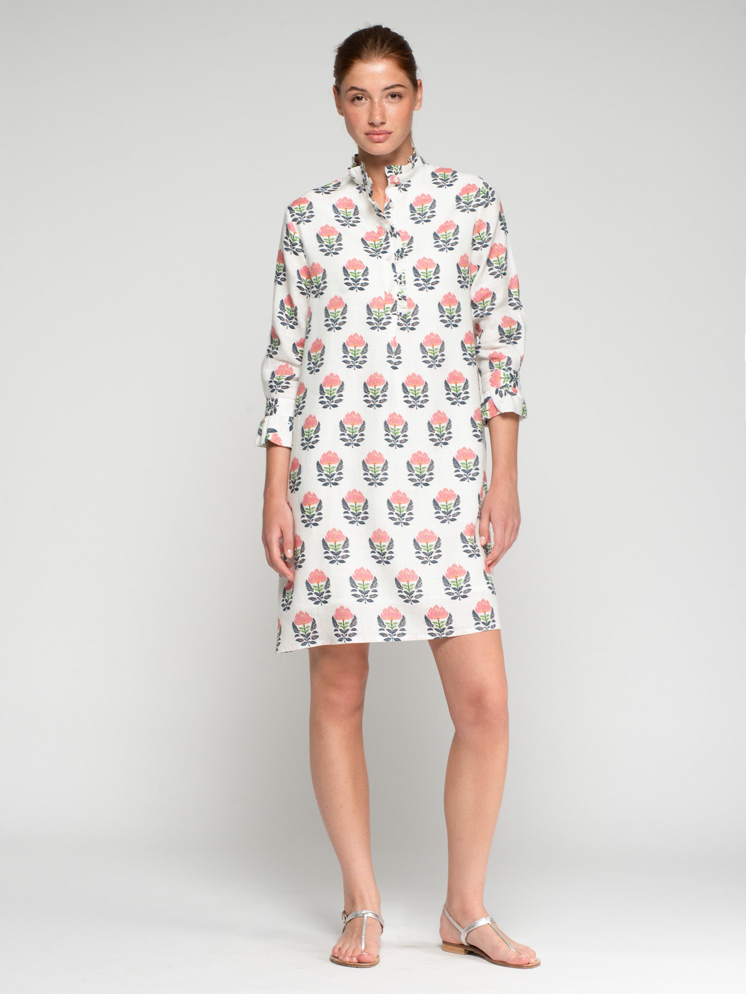 VESTIDO ESTAMPADO FLORAL ROSA