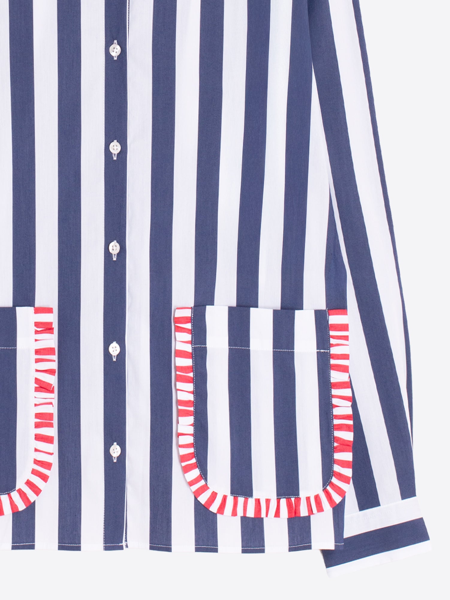 CAMISA RAYAS MARINO BOLSILLOS CONTRASTE
