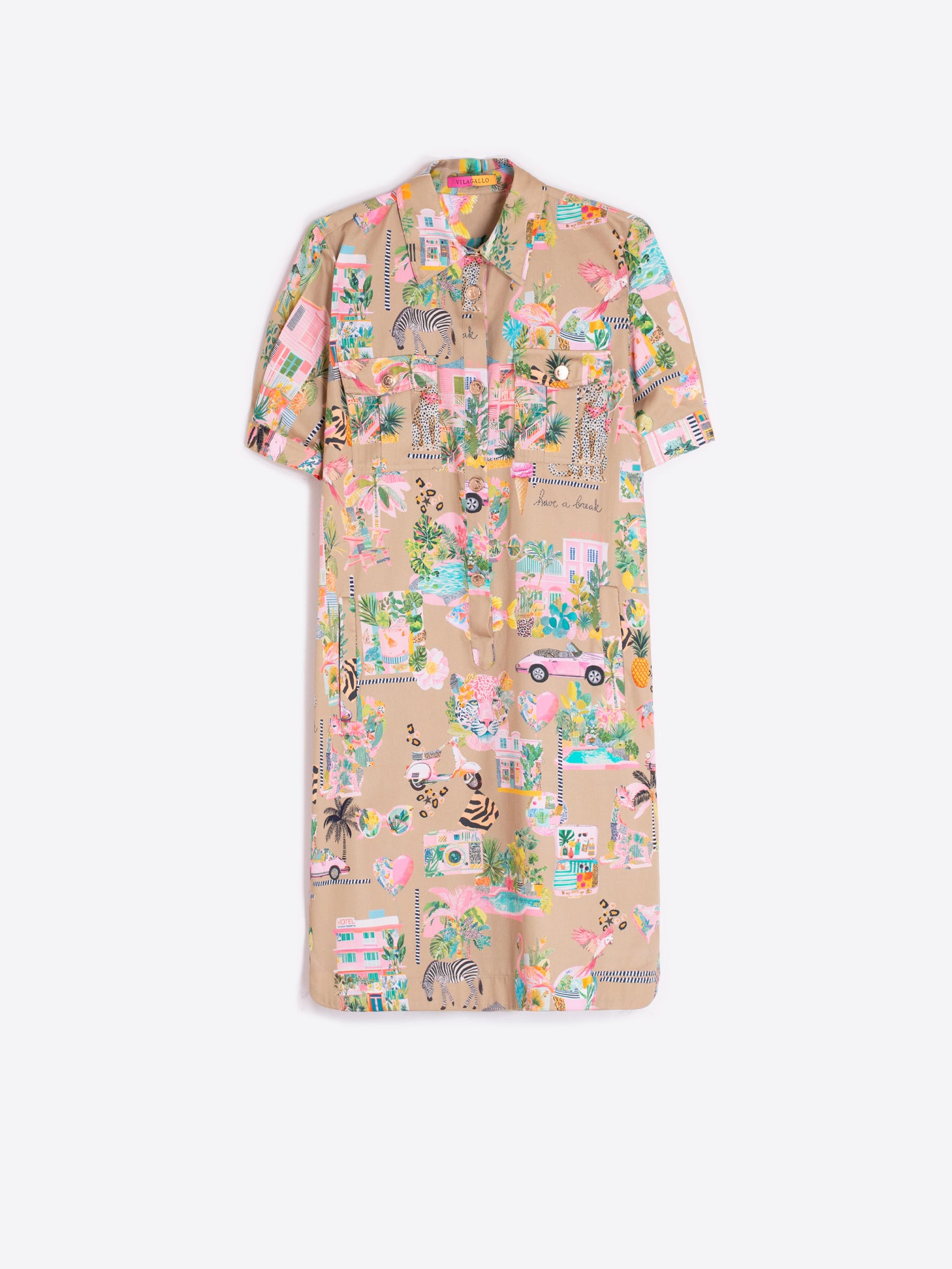 VESTIDO CAMISERO ESTAMPADO ARENA