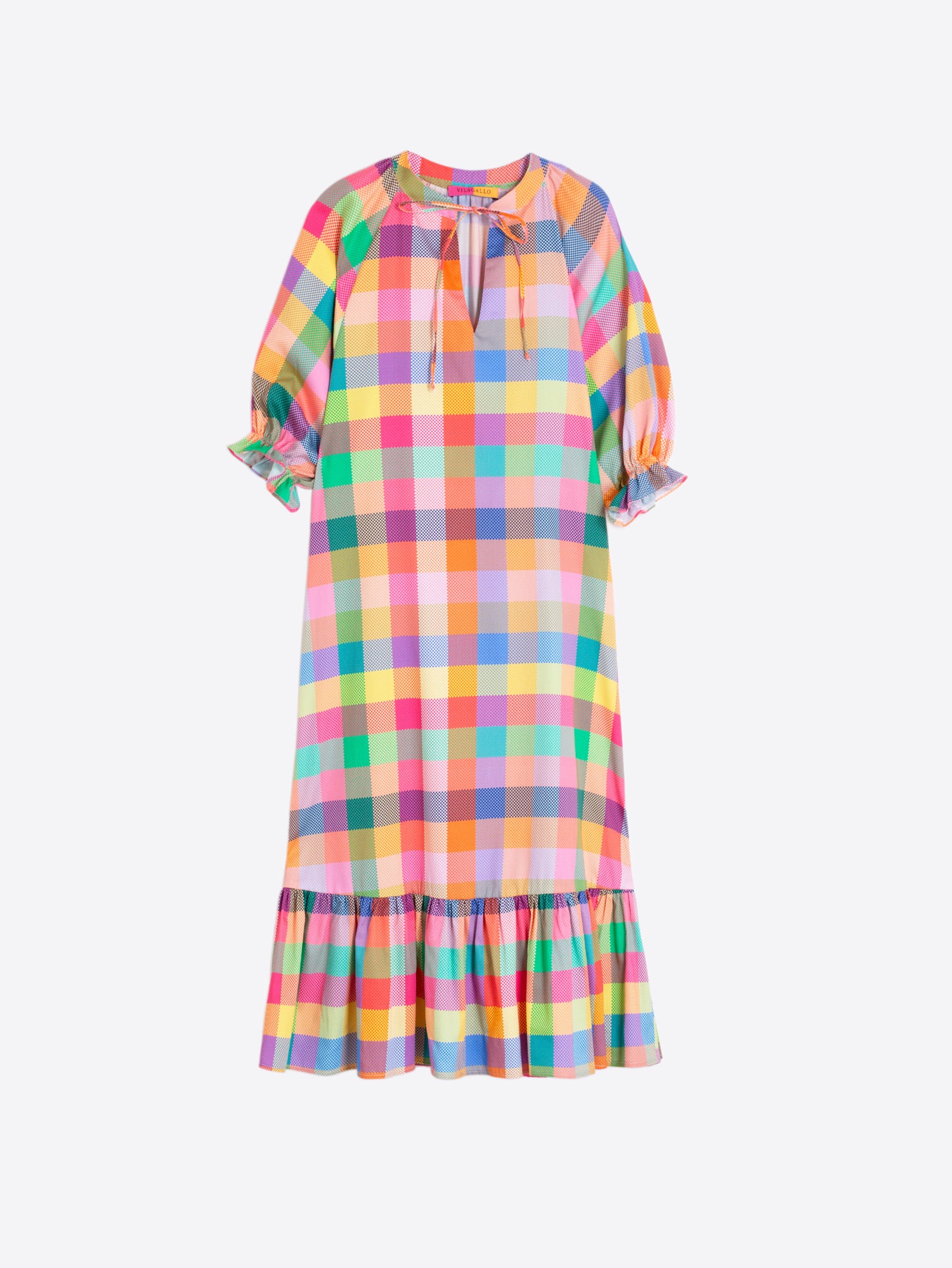 VESTIDO CUADROS MULTICOLOR