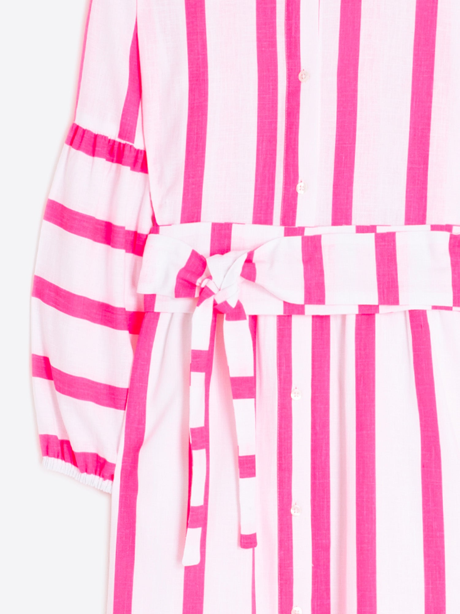 VESTIDO CAMISERO DE RAYAS ROSA