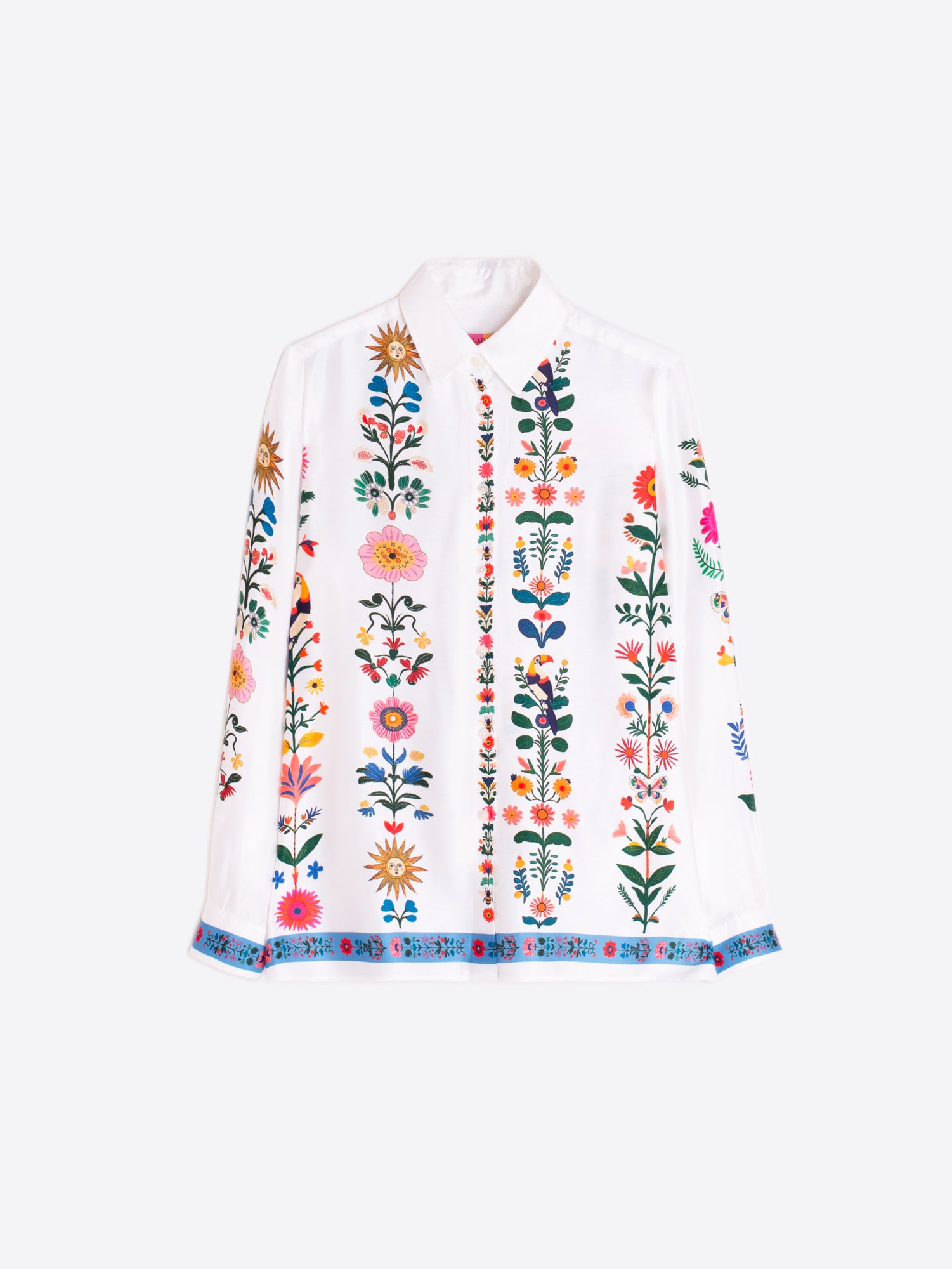 CAMISA BLANCA ESTAMPADO FLORAL VERTICAL