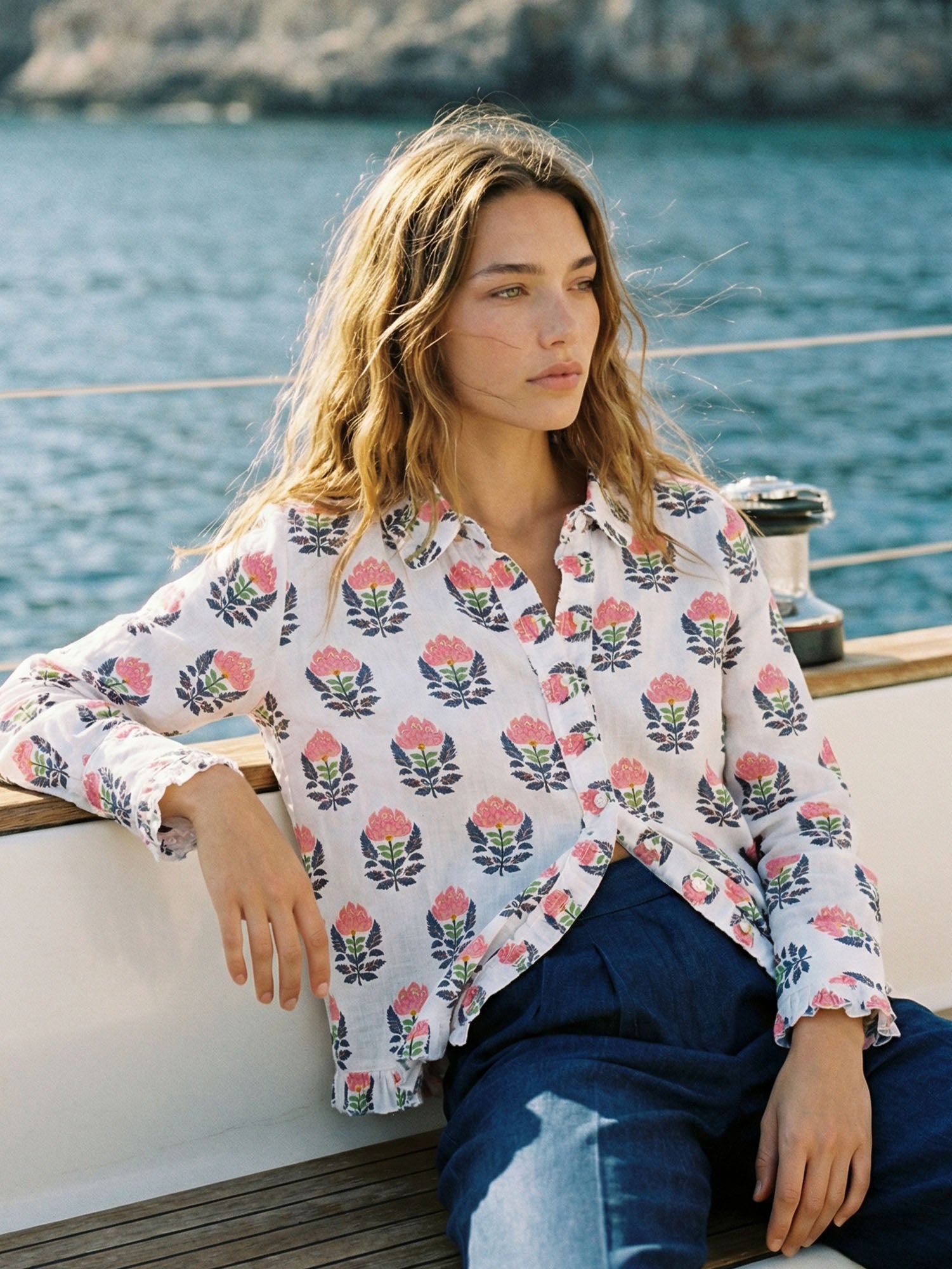 CAMISA ESTAMPADO FLORAL BLANCO MARINO